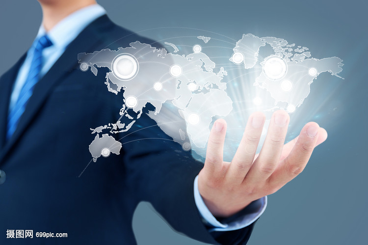 商人手掌上的商務(wù)網(wǎng)絡(luò)科技